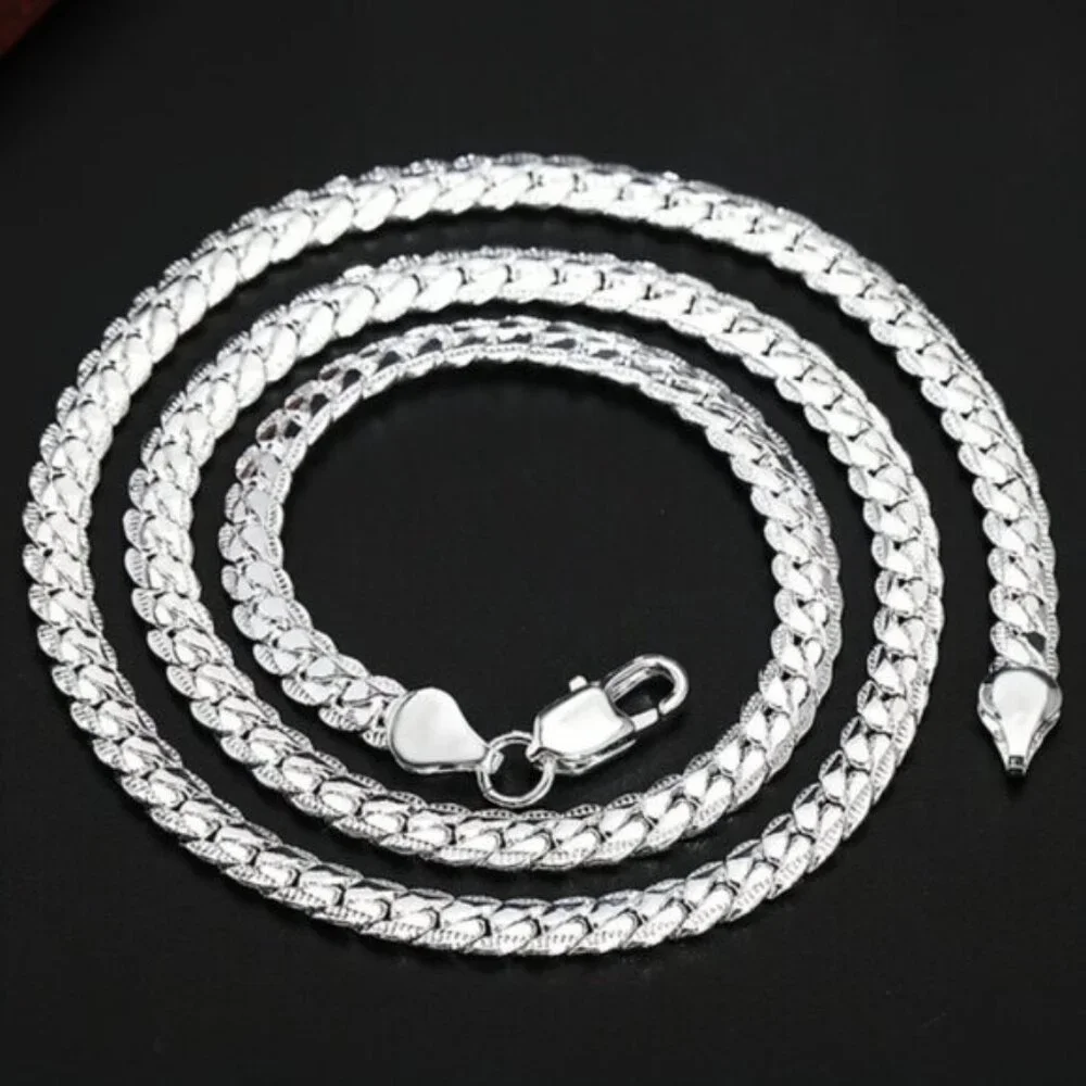Elegant 925 Silver-Plated Adjustable Chain Necklace - Unisex - Picture 9 of 9